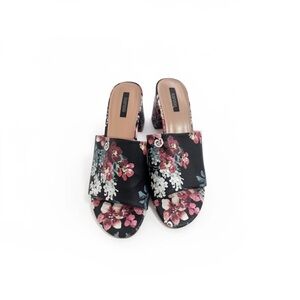 Kensie Size 10 Black Floral Helina Slide Sandal Resort Easter Summer Feminine